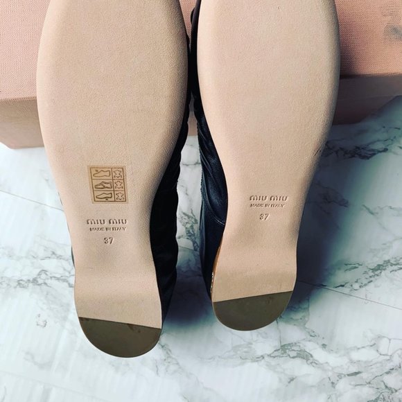 Miu Miu bow ballerina flat with crystal heel size 37 - Picture 3 of 7